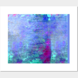 Blue Grunge Textured Posters and Art